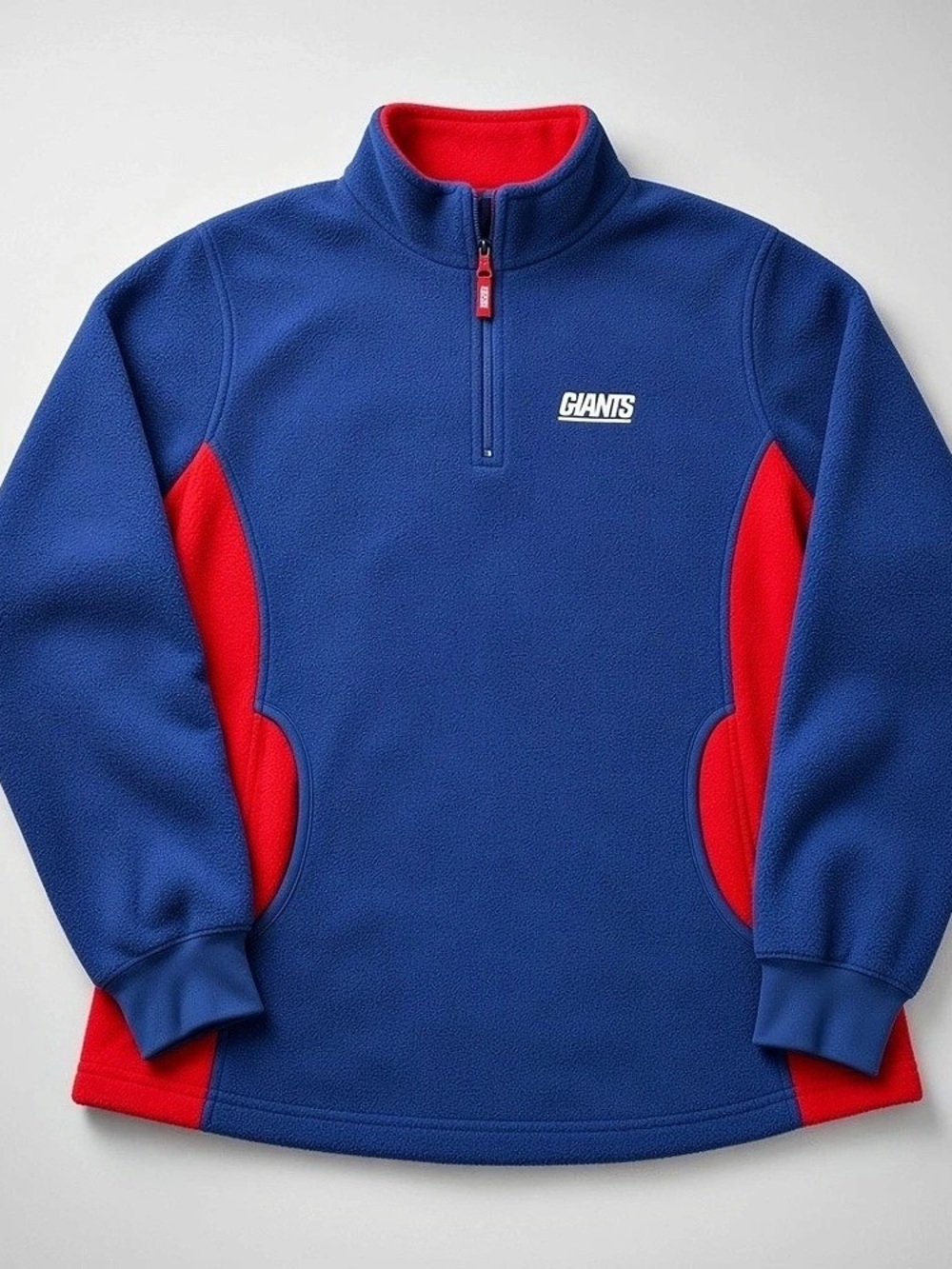 NFL For Her NY Giants quarter-zip fleece in Blue & Red XL EUC Y2K Athleisure Act